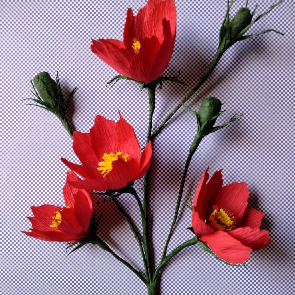 Red poppy handmade bouquet